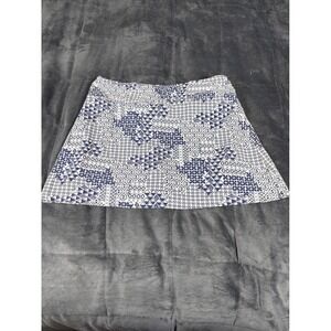 Tori Richard Blue White Geometric Print Skort Womens Small Active Golf Tennis